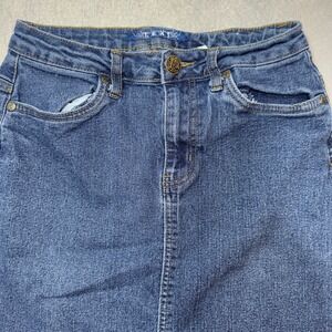Lexi Jeans Girls Size 4 Denim Pencil Skirt Blue Classic Fit Knee Length